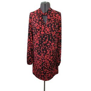 Cynthia Steffe animal print‎ twist neck shift dress